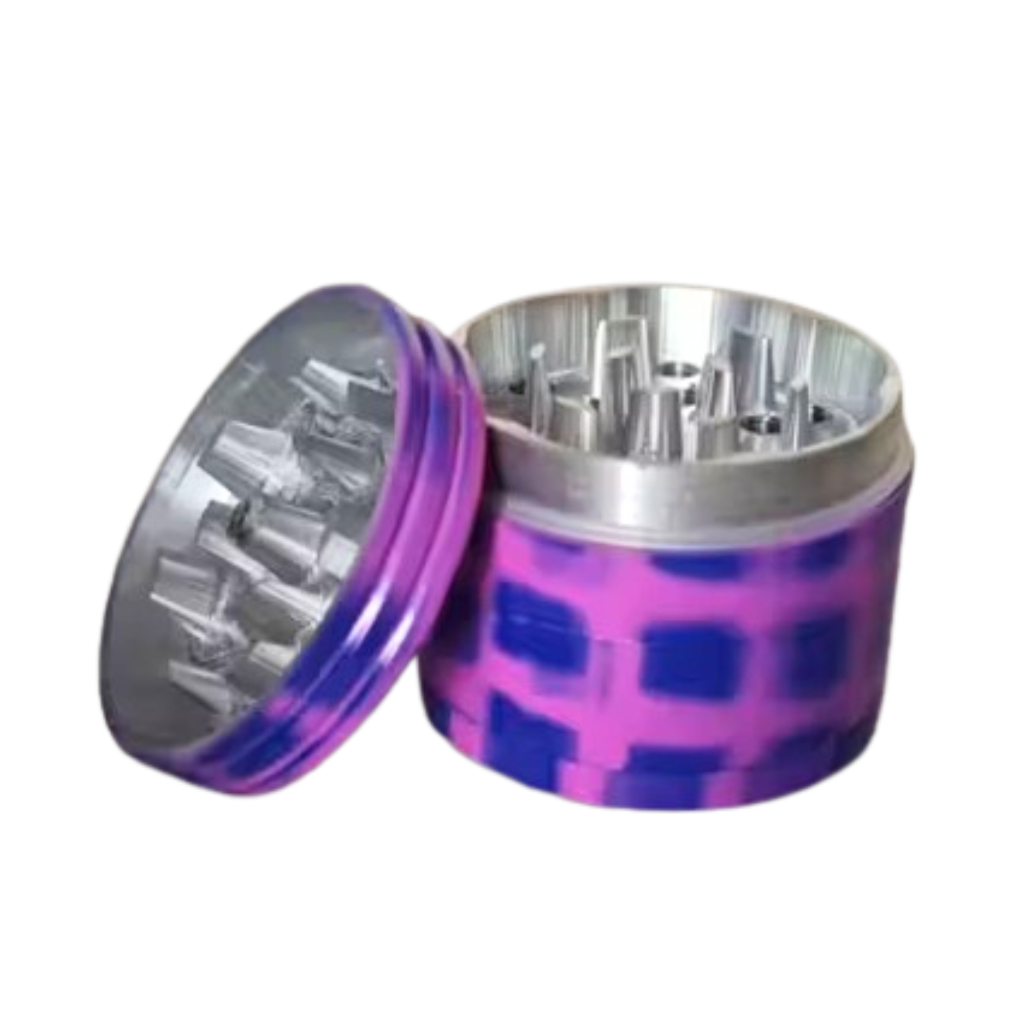 Purple Blue Checkered Metallic Grinder