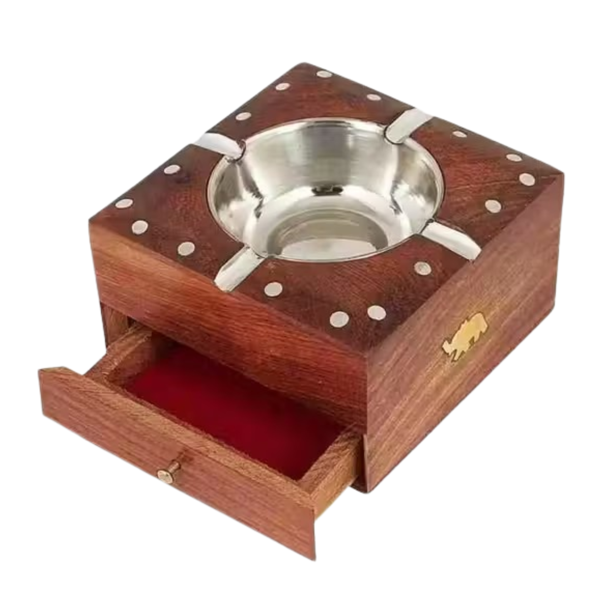 Wooden Ash Tray with Drawer