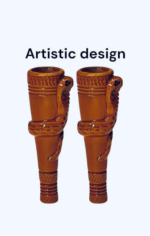 Pure handcrafted terracotta clay chillam combo