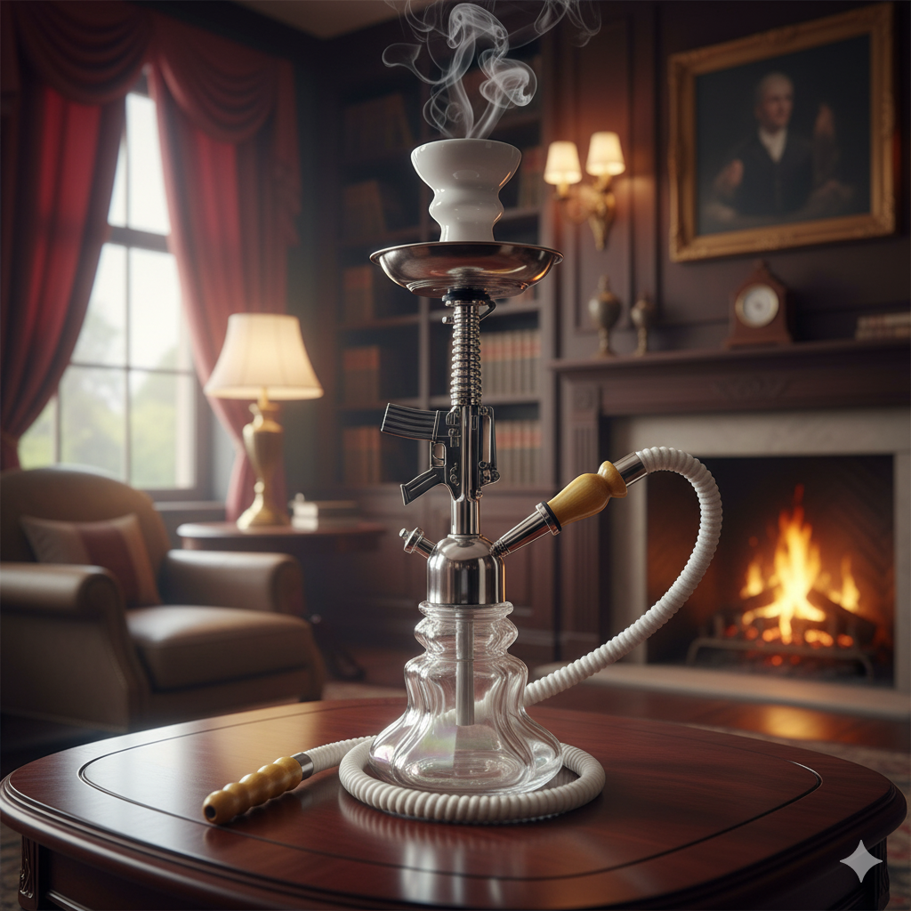 Classic Rifle designed hookah pot