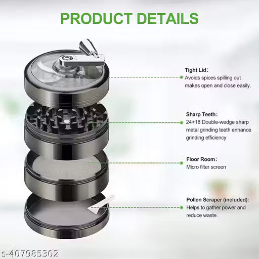 Sleek Metallic Herb Crusher